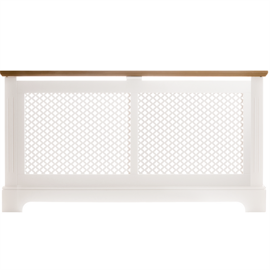 Georgian Radiator Cover 2 Tone White & Oak Large
